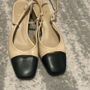 Sam Edelman Beige and Black Women's Slingback Shoes